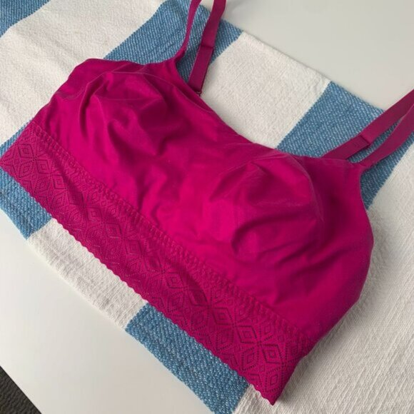 NWT Hot Pink 'So Soft' Lightly Lined Long Line Bralette - Auden - Picture 2 of 6